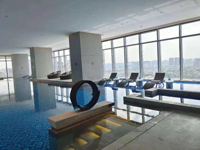 Blueway Swimming Pool Heat Pump and Air Conditioner System Ensure Year-Round Comfort at Chengdu Bay Hotel Sky Infinity Pool